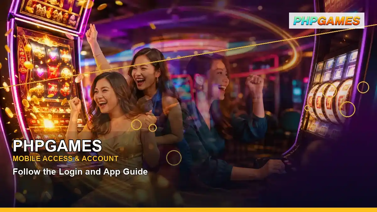 PHPGAMES luxury online slot games featuring an adult Filipina casino host with a panoramic reel composition