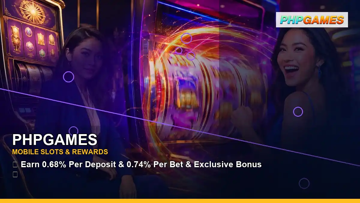 PHPGAMES fantasy online slot games featuring an adult Filipina casino host with a left close-up composition