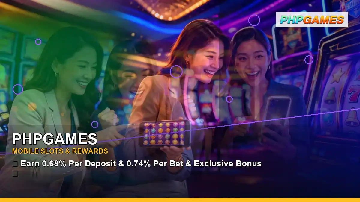 PHPGAMES fantasy online slot games featuring an adult Filipina casino host with a right-diagonal composition